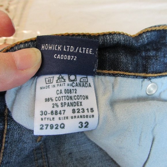 Ikeda Straight-Leg High-Rise 1990s Dark-Wash Blue Jeans Size 32 *no back patch* - Picture 6 of 10